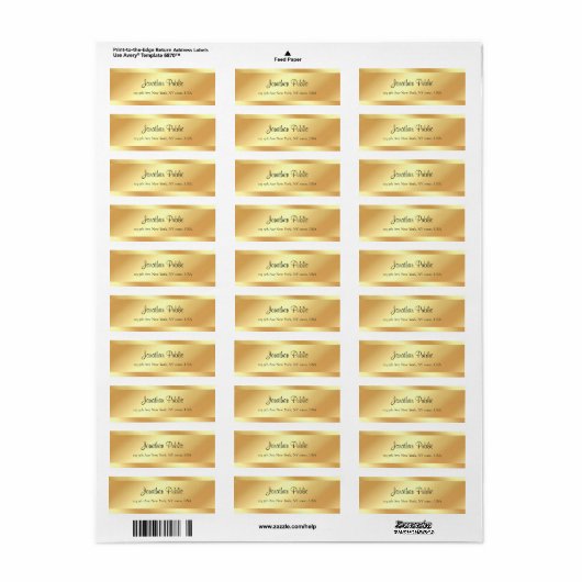 Stijlvolle kalligrafie Script Name Gold look Moder Etiket (Full Sheet)