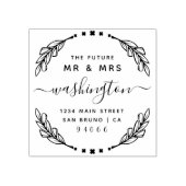 Stijlvolle kalligrafie Toekomst Mr & Mrs Retouradr Rubberstempel (Afrduk)