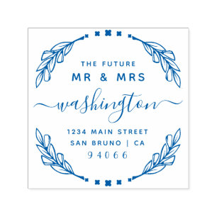Stijlvolle kalligrafie Toekomst Mr & Mrs Retouradr Zelfinktende Stempel