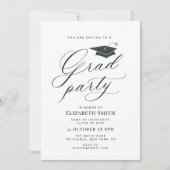 Stijlvolle kalligrafie Uitnodiging voor afstudeerf (Voorkant)