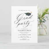 Stijlvolle kalligrafie Uitnodiging voor afstudeerf (Staand voorkant)