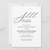 Stijlvolle kalligrafie Verrassingsverlovingsfeest Kaart (Voorkant)