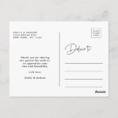 Stijlvolle kalligrafie Weddenschap Foto Briefkaart (Achterkant)