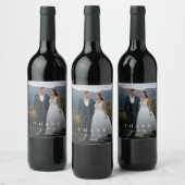 Stijlvolle kalligrafie Weddenschap Foto Wijn Etiket (Flessen)