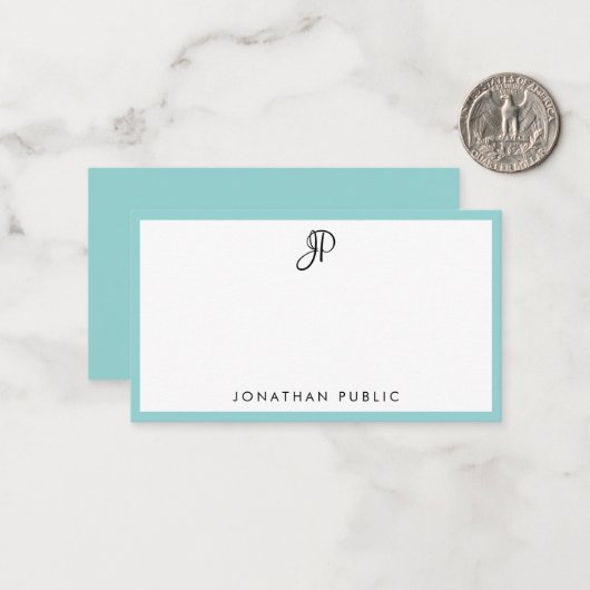 Stijlvolle kalligrafiemonogram Minimale Sjabloon (Voorkant / Achterkant in situ)