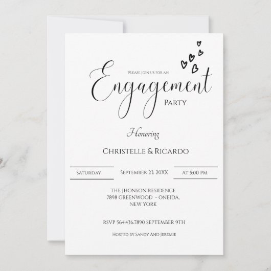 Stijlvolle kalligrafiëntreeks kaart (Voorkant)