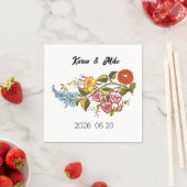 Stijlvolle Kalocsai bloemen - gepersonaliseerde tr Servet (Insitu)