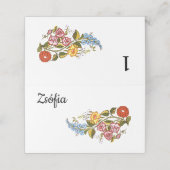 Stijlvolle Kalocsai bloemen - voeg naam toe Plaatskaartje (Buitenkant ongevouwen)