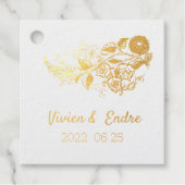 Stijlvolle Kalocsai-floralen - gepersonaliseerde b Bedankjes Labels (Voorkant)