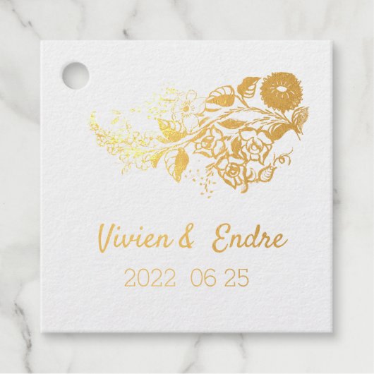 Stijlvolle Kalocsai-floralen - gepersonaliseerde b Bedankjes Labels (Voorkant)