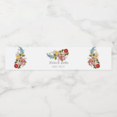 Stijlvolle Kalocsai-floralen - gepersonaliseerde b Waterfles Etiket (Enkel label)