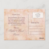 Stijlvolle Kant Rozen Oud Papier Trouwen Dank u Briefkaart (Achterkant)