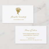 Stijlvolle kapper Faux Gold Woman in Pet Visitekaartje (Voorkant / Achterkant)