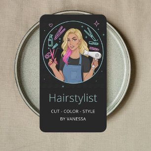Stijlvolle Kapper Hairstylist Kleurist Haar Snijde Visitekaartje