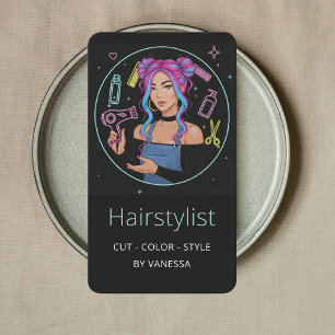 Stijlvolle Kapper Hairstylist Kleurist Haar Snit Visitekaartje