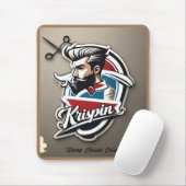 "Stijlvolle kapperszaak Logo" Muismat (Met muis)