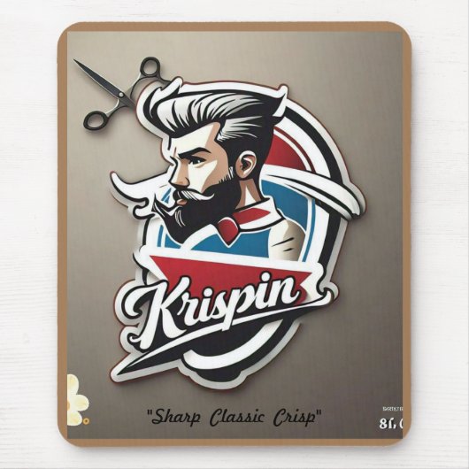 "Stijlvolle kapperszaak Logo" Muismat (Voorkant)