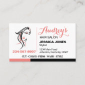 Stijlvolle kapsalon visitekaartje (Voorkant)