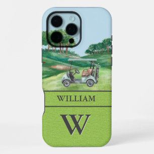 Stijlvolle karbaanclubs met monogramnaam iPhone 16 pro max hoesje
