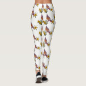 Stijlvolle kardinaal en bloemen - leggings (Achterkant)