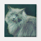 Stijlvolle kat #1 Groene Twig magneet (Voorkant)