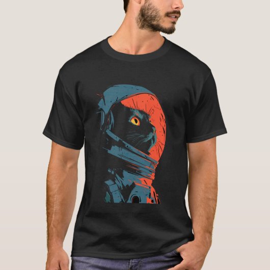 Stijlvolle kat astronaut t-shirt (Voorkant)