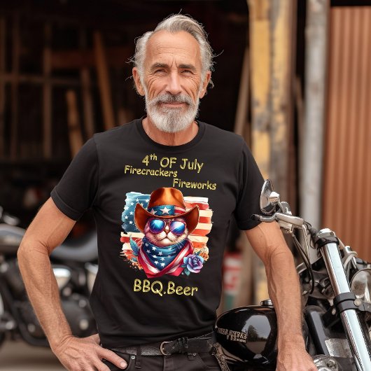 Stijlvolle kat: Kat in Zonnebril Onafhankelijkheid T-shirt