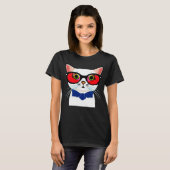 Stijlvolle kat met zonnebril t-shirt (Voorkant volledig)