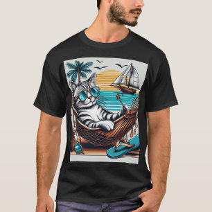 Stijlvolle kat met zonnebril t-shirt