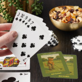Stijlvolle kat speelt golf gepersonaliseerd pokerkaarten (Insitu)