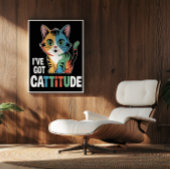 Stijlvolle kat's zelfverzekerde houding poster