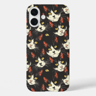 Stijlvolle kattengezichten iPhone 16 plus hoesje