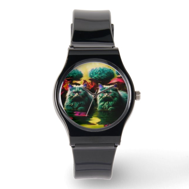 Stijlvolle kattenhorloge voor kattenliefhebbers horloge (Voorkant)