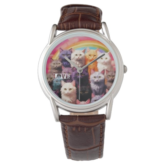 Stijlvolle kattenhorloge voor kattenliefhebbers horloge (Voorkant)