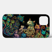 Stijlvolle Kattenkleuren op Black Frieze Case-Mate iPhone Case (Achterkant (horizontaal))