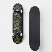 Stijlvolle Kattenkleuren op Black Frieze Persoonlijk Skateboard (Voorkant)