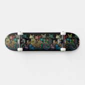 Stijlvolle Kattenkleuren op Black Frieze Persoonlijk Skateboard (Horizontaal)