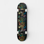 Stijlvolle Kattenkleuren op Black Frieze Persoonlijk Skateboard (Voorkant)