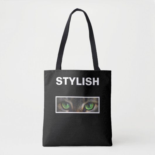 Stijlvolle kattenogen op zwart & wit tote bag (Voorkant)