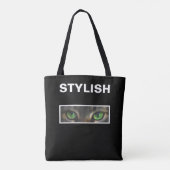 Stijlvolle kattenogen op zwart & wit tote bag (Achterkant)