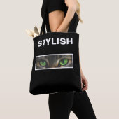 Stijlvolle kattenogen op zwart & wit tote bag (Dichtbij)