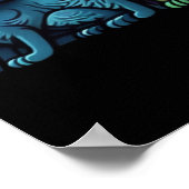 Stijlvolle katteribkleuren op Black Frieze Poster (Hoek)