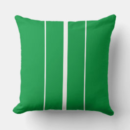 Stijlvolle Kelly Green White Racing Stripes Kussen