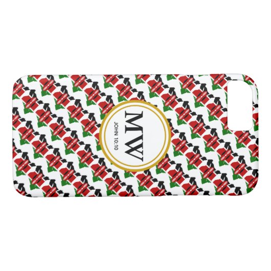 Stijlvolle KENYA-monogram Gepersonaliseerd scripts Case-Mate iPhone Case (Achterkant (Horizontaal))