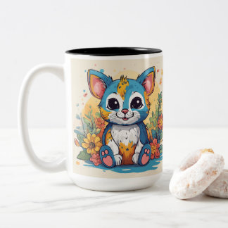 Stijlvolle keramische Mok: ideaal voor koffie, the Tweekleurige Koffiemok