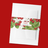 Stijlvolle kersen bruiloft Initialen monogram en d Uitnodigingen Wikkel