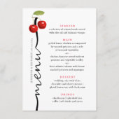 Stijlvolle kersen rood wit rustiek fruit bruiloft menu (Voorkant)