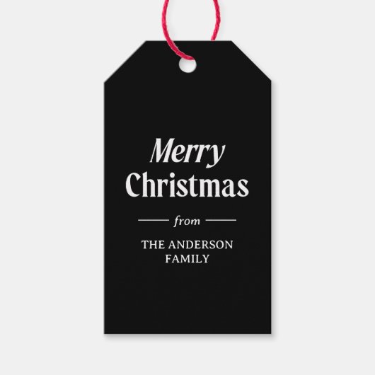 Stijlvolle kerst | Black Holiday Cadeaulabel (Voorkant)