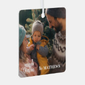 Stijlvolle kerst familie foto metalen ornament (Voorkant Rechts)