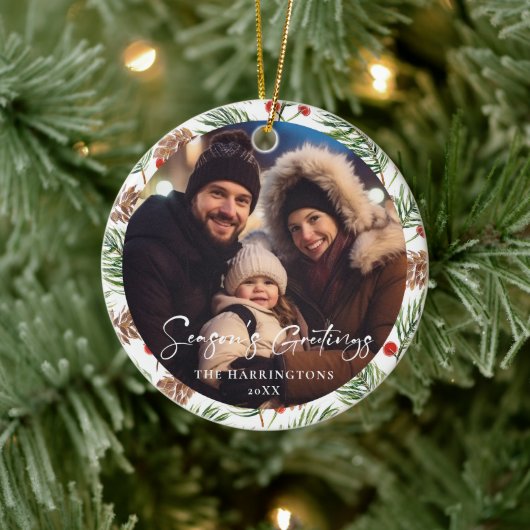 Stijlvolle kerst familie foto Ornament (Boom)